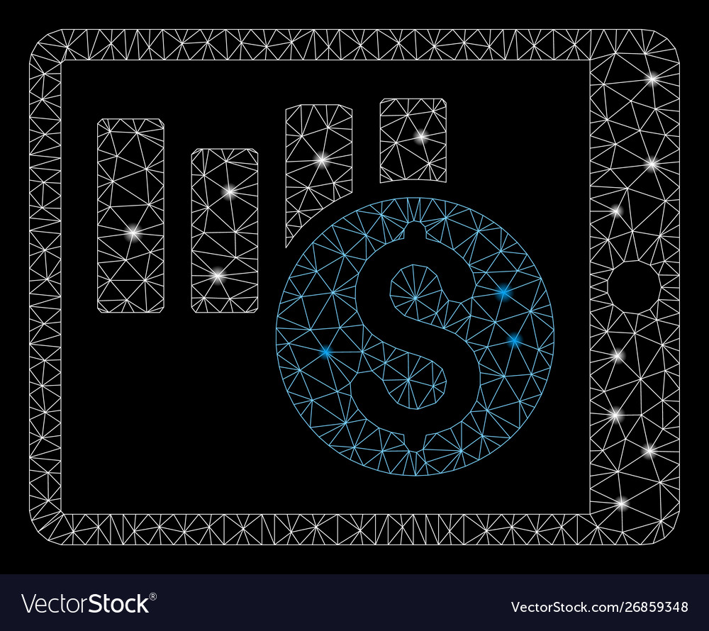 Flare mesh network sales chart on pda with vector image Flare mesh network sales chart on pda with