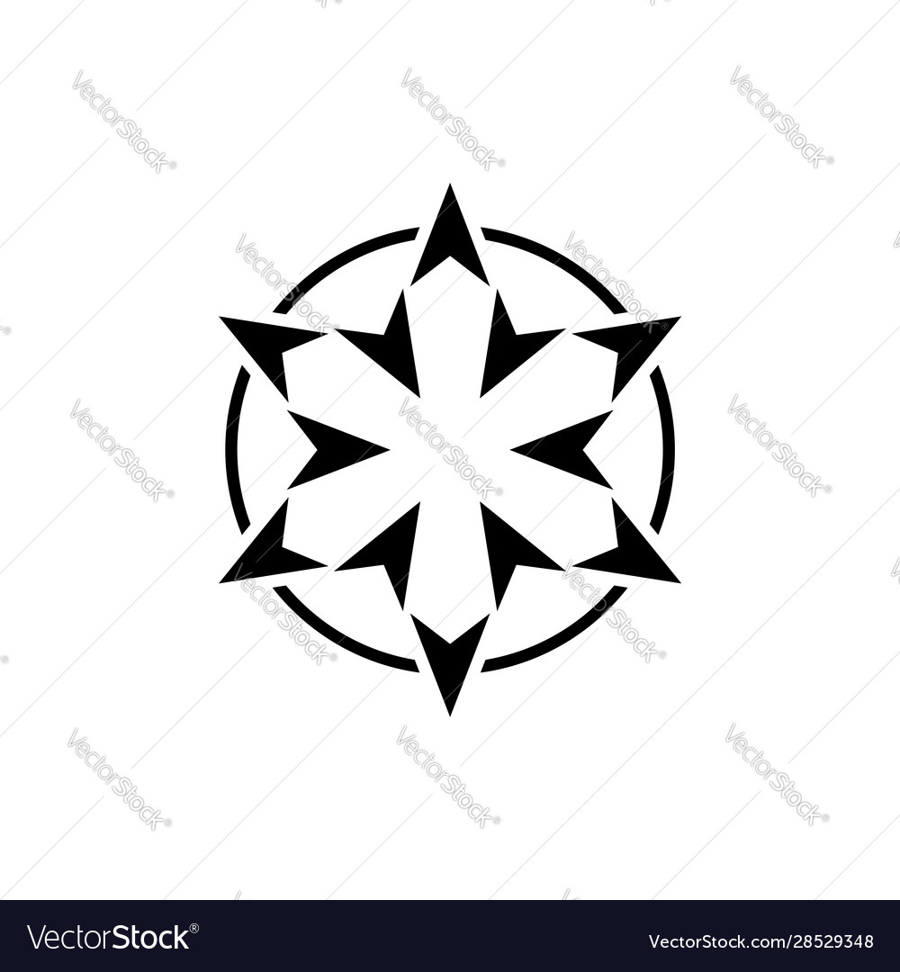 Flower star decorative logo template design