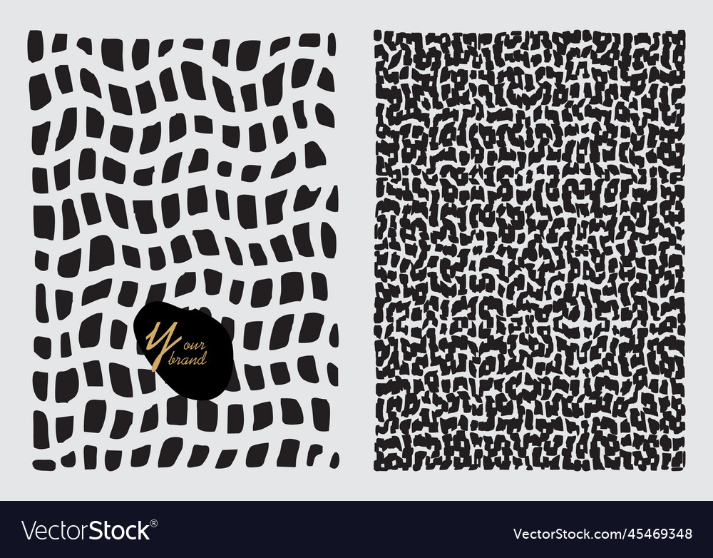 Hand drawn curved line array pattern set vector image Hand drawn curved line array pattern set