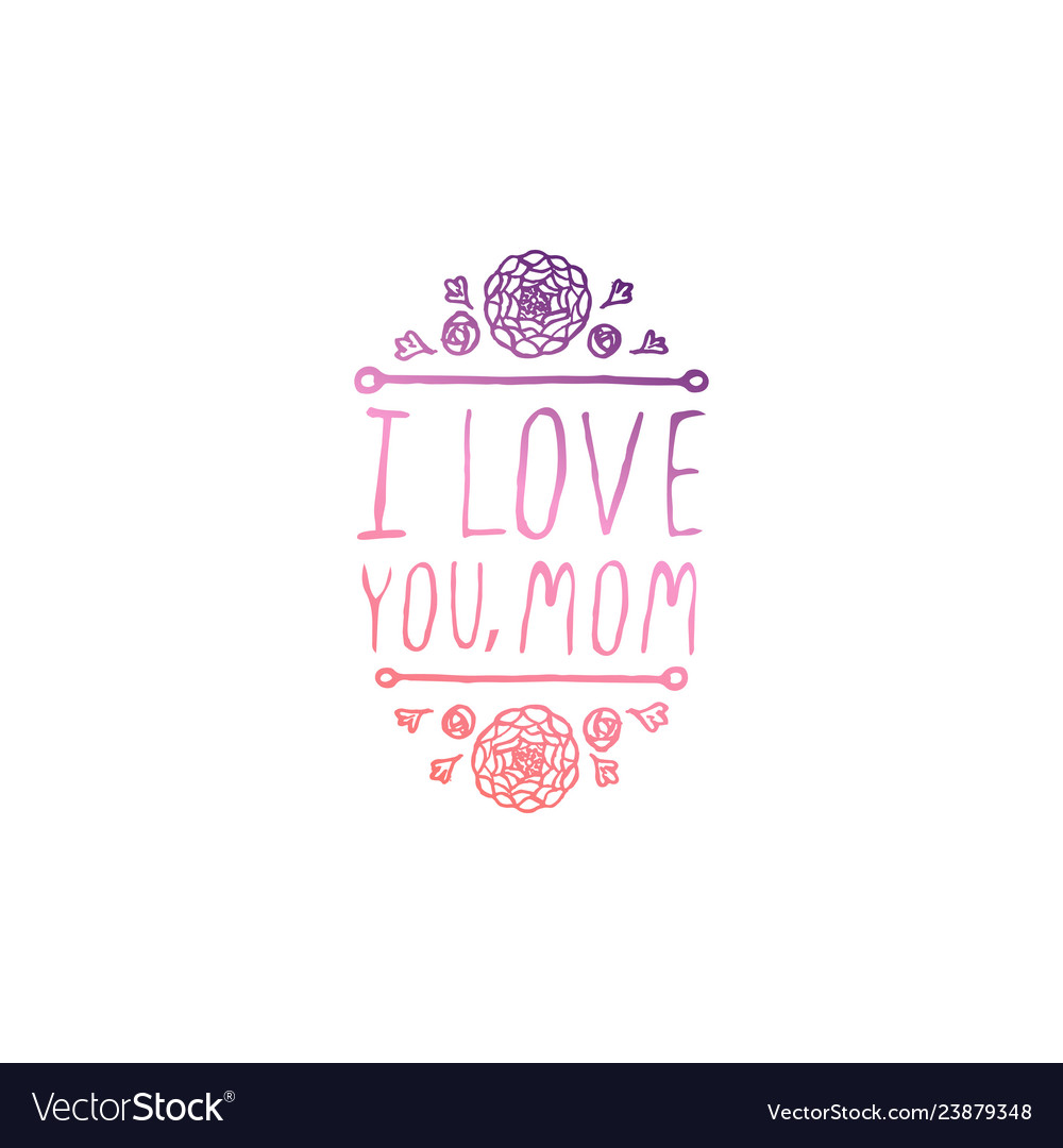 Happy mothers day handlettering element on white