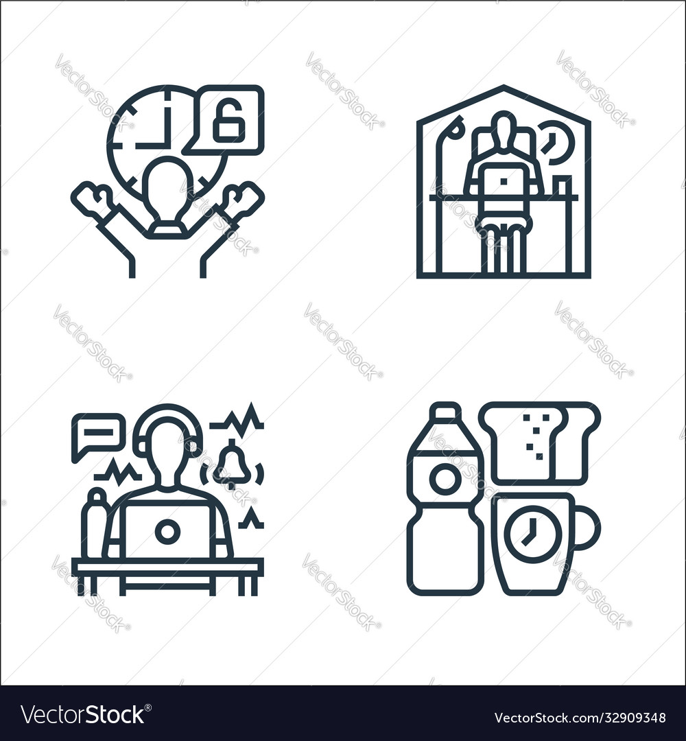 Home line icons linear set quality