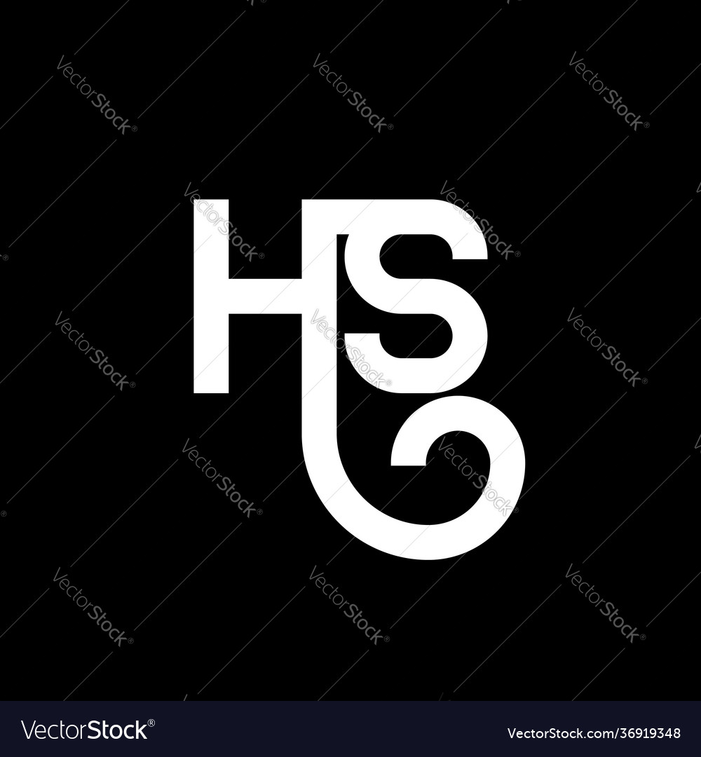 Hs letter logo design on black background