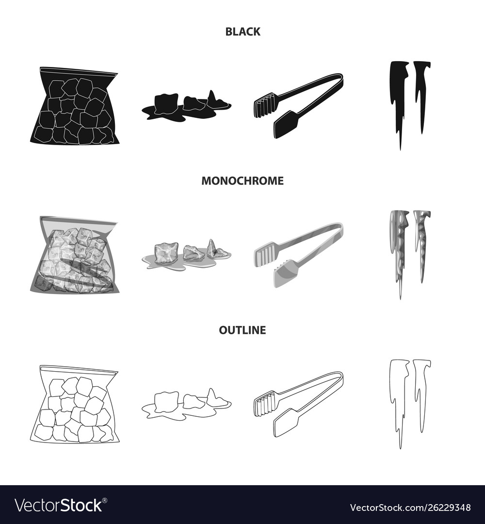 Isolated object texture and frozen sign set Vector Image Isolated object texture and frozen sign set