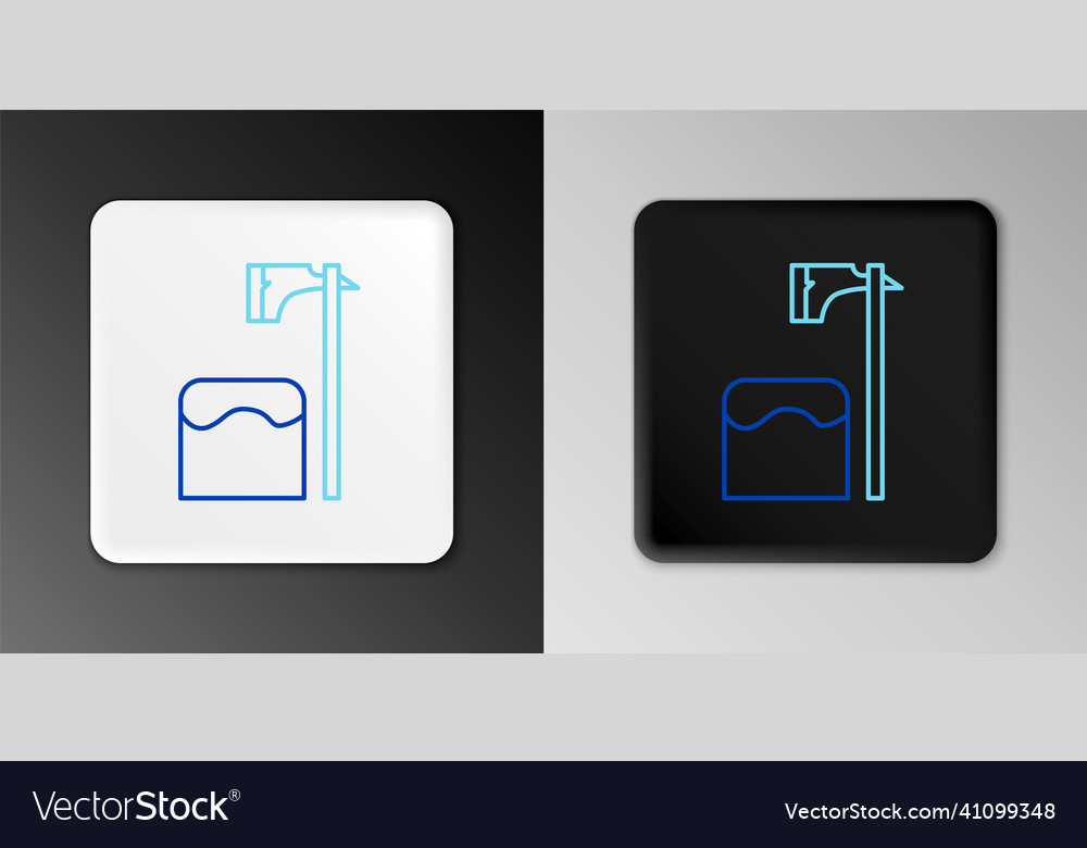 Line executioner axe in tree block icon isolated vector image Line executioner axe in tree block icon isolated