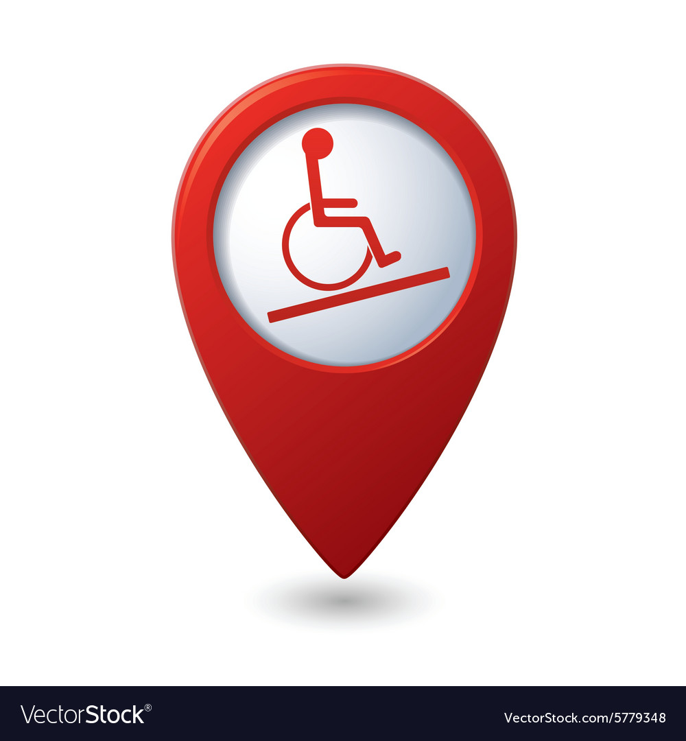 Map pointer with handicap icon
