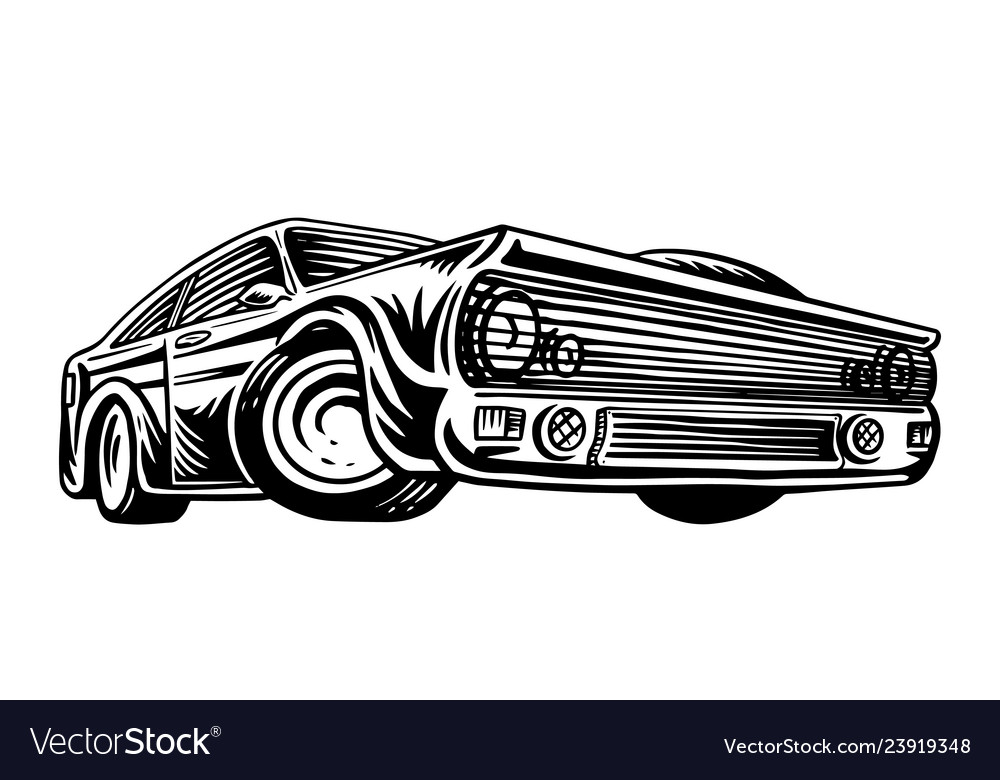 Muscle car or vintage transport classic retro old Vector Image