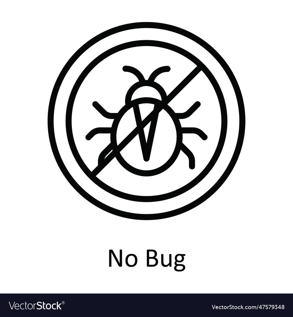 No bug outline icon design c