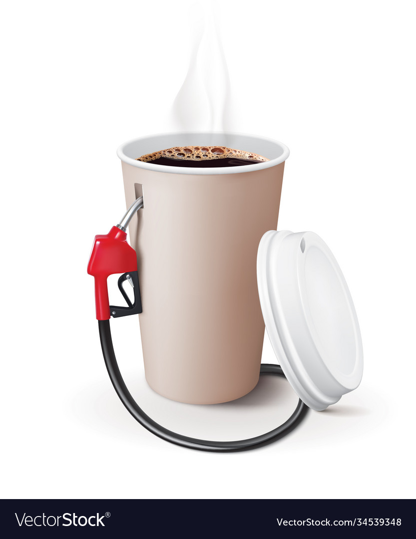 Paper cup coffee with dispenser metaphor Vector Image