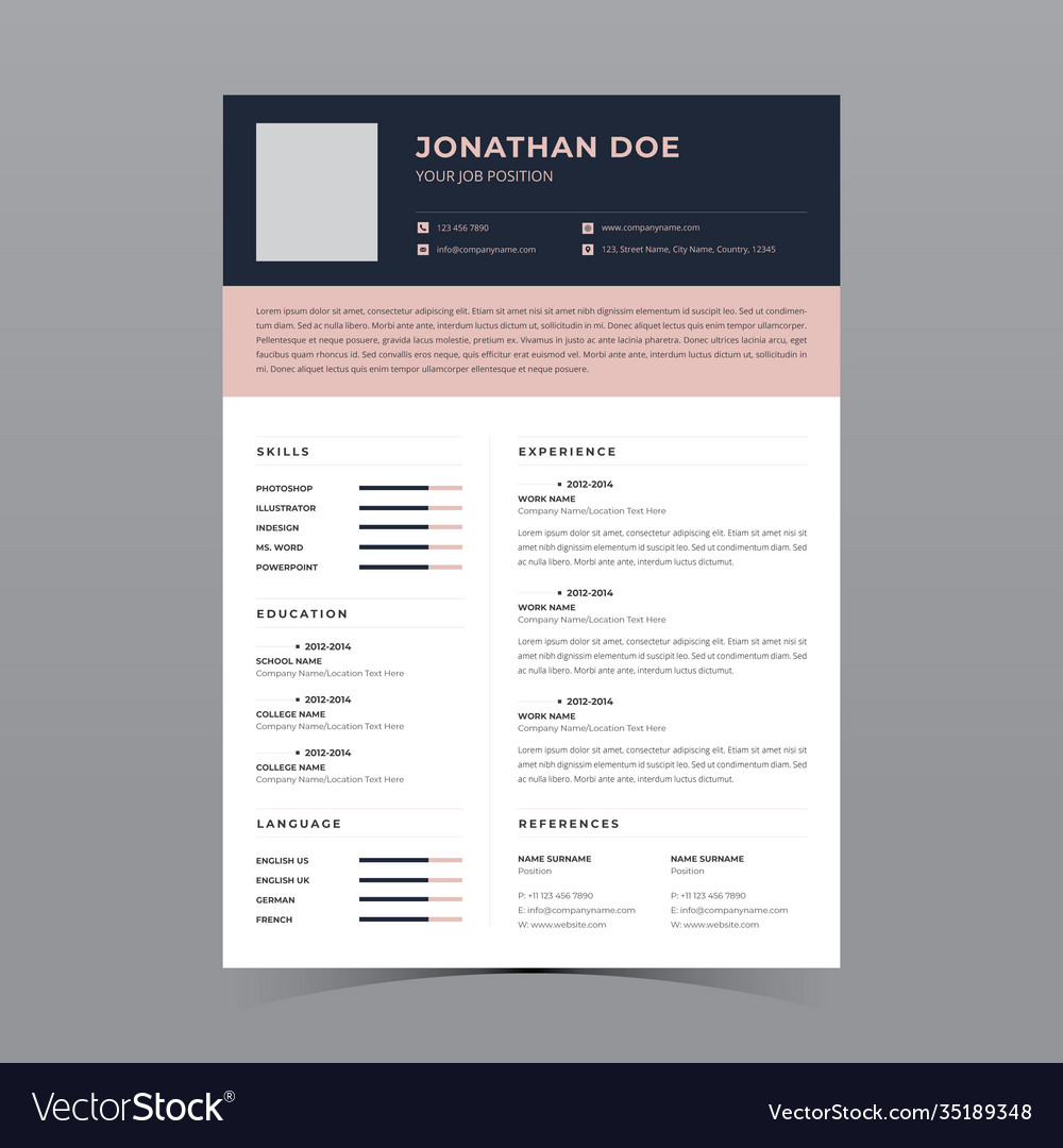 Professional resume template design