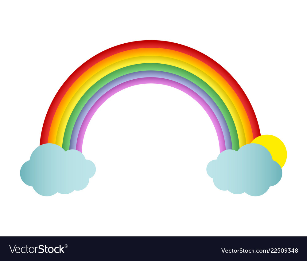 Rainbow on blank background Royalty Free Vector Image