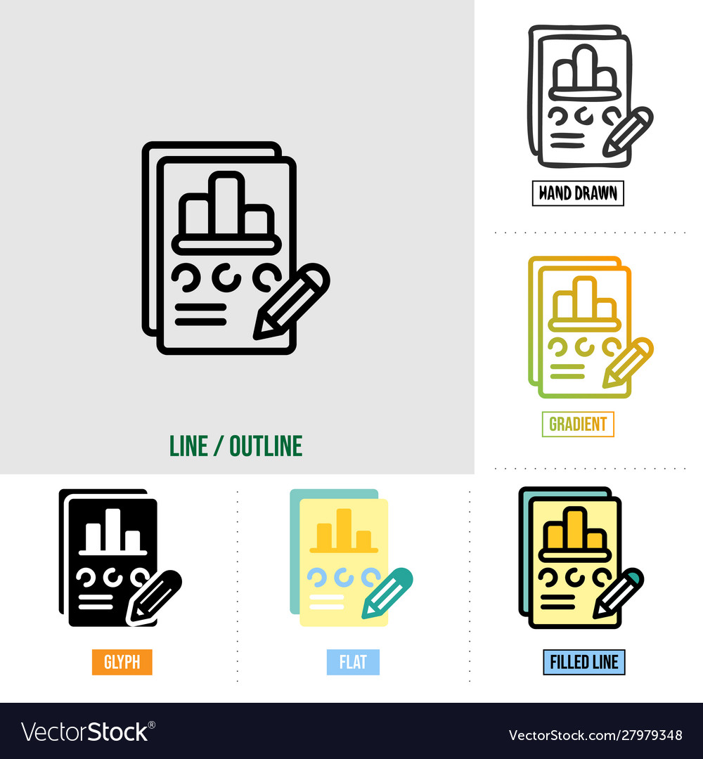 Report icon in six different styles based