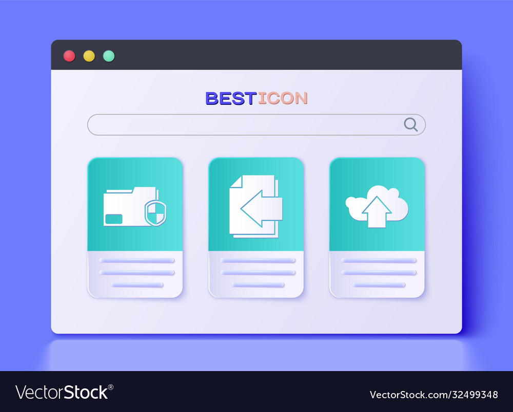 Set next page arrow document folder protection vector image Set next page arrow document folder protection