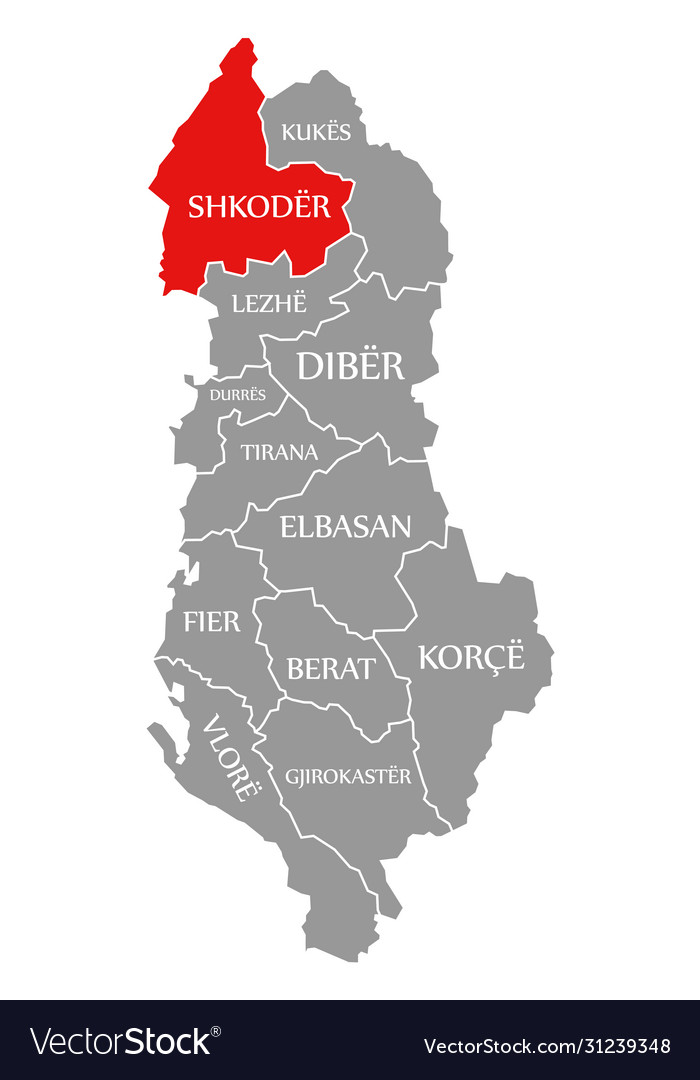 Albania Political Map Of Administrative Divisions Vector, 46% OFF