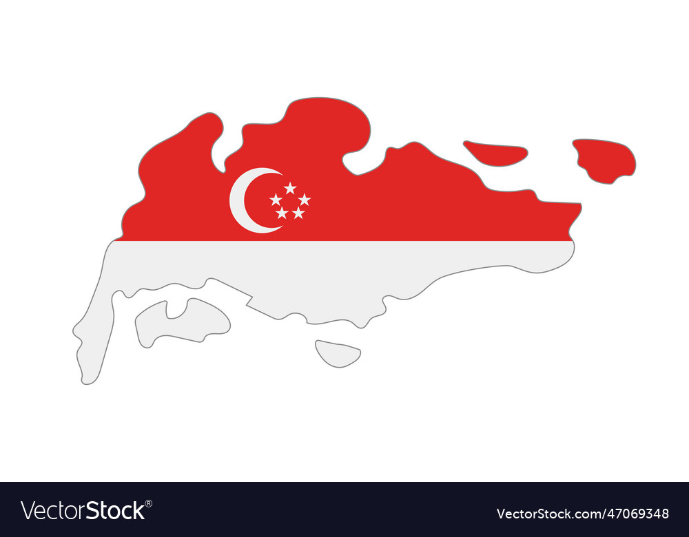 Singapore map of flag design Royalty Free Vector Image