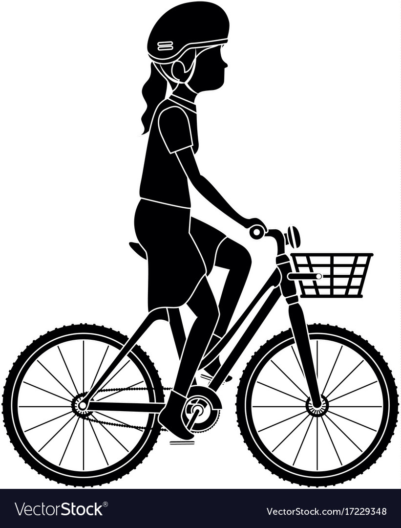 Woman cyclist riding a bicycle