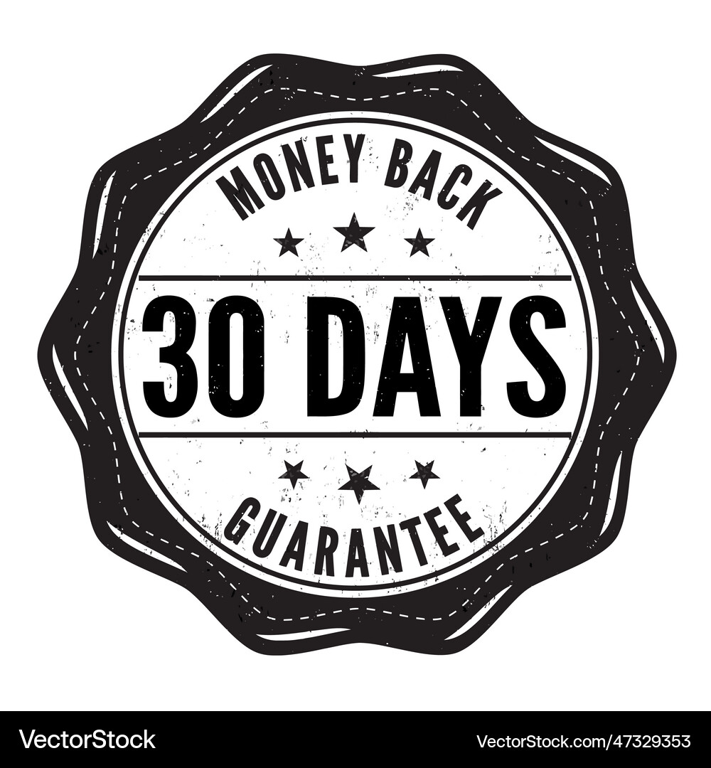 30 Tage Geld Zurück zur Übersicht Stempel Vektorbild