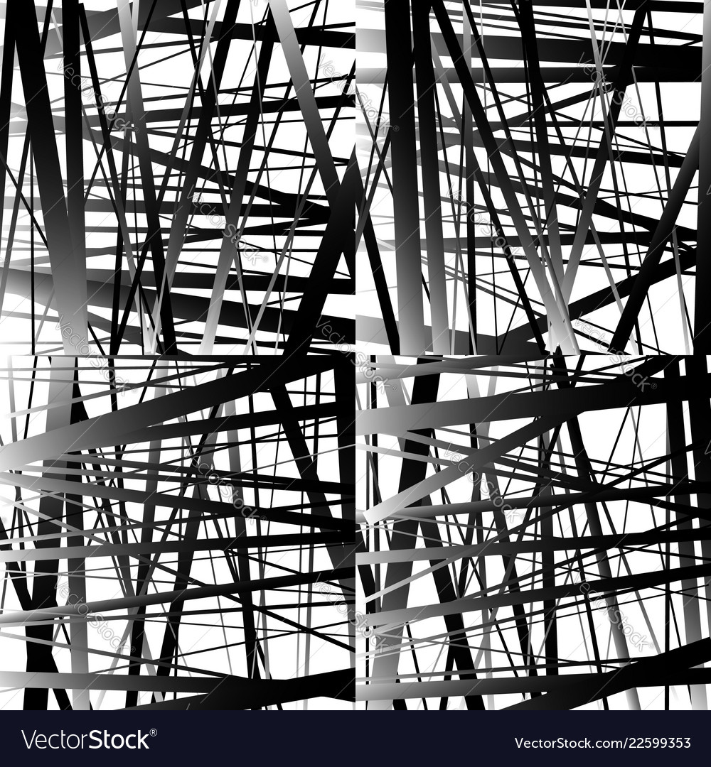 Abstract irregular straight lines pattern set vector image Abstract irregular straight lines pattern set