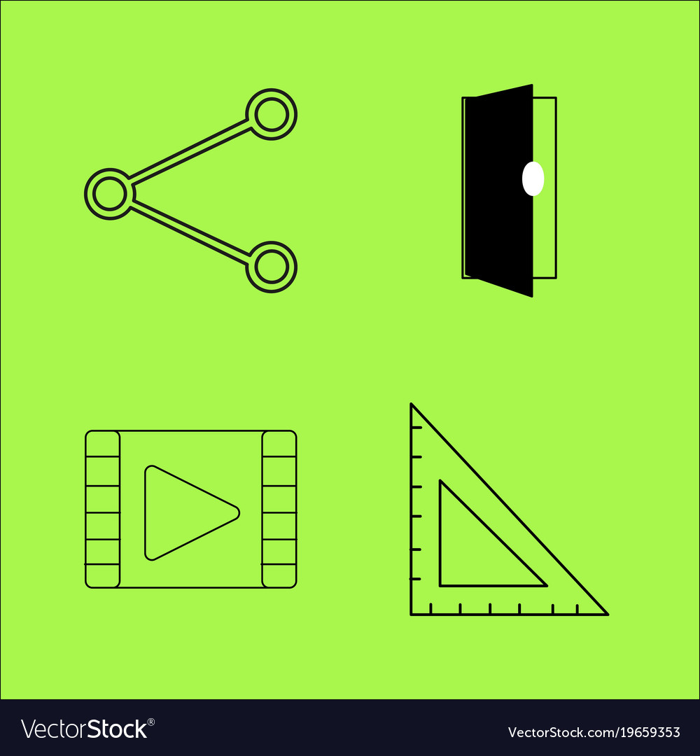 Basic content simple linear outline icon set