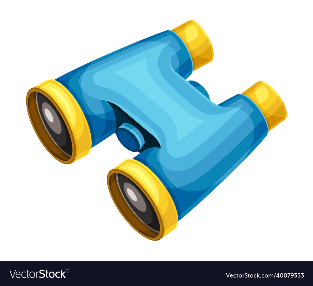 Binoculars double lenses optical instrument Vector Image