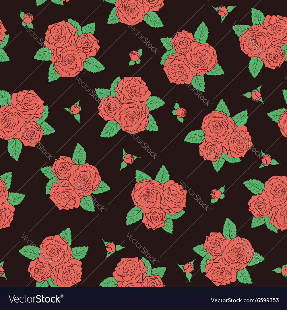 Bouquets of roses seamless pattern Royalty Free Vector Image