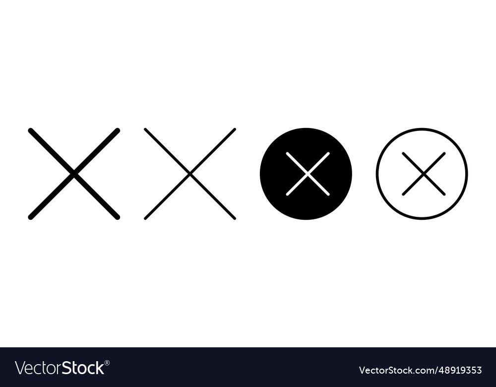 Close icon delete remove cancel exit symbol vector image Close icon delete remove cancel exit symbol