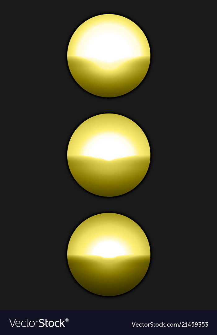 Golden buttons template for website design