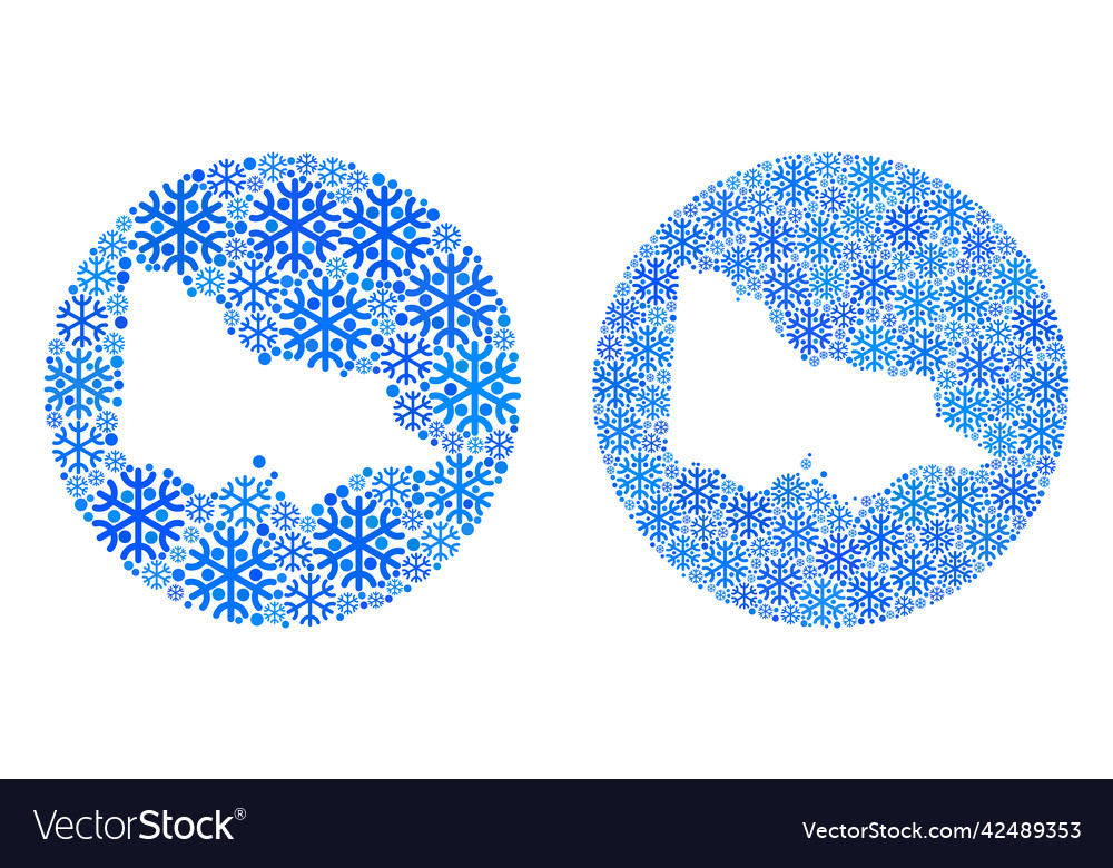 Inverted spheric australian victoria map - snow vector image Inverted spheric australian victoria map - snow