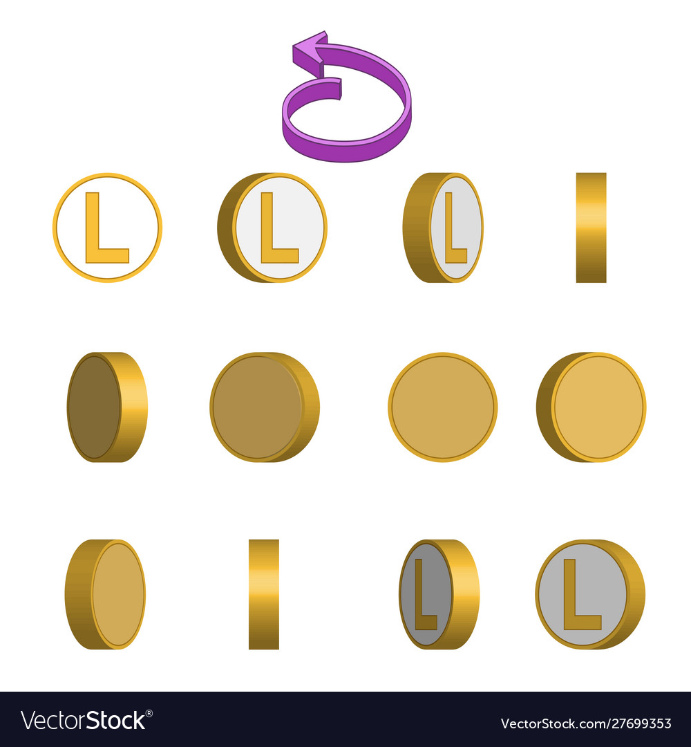 Letter l in circle rotation sequence sprite sheet