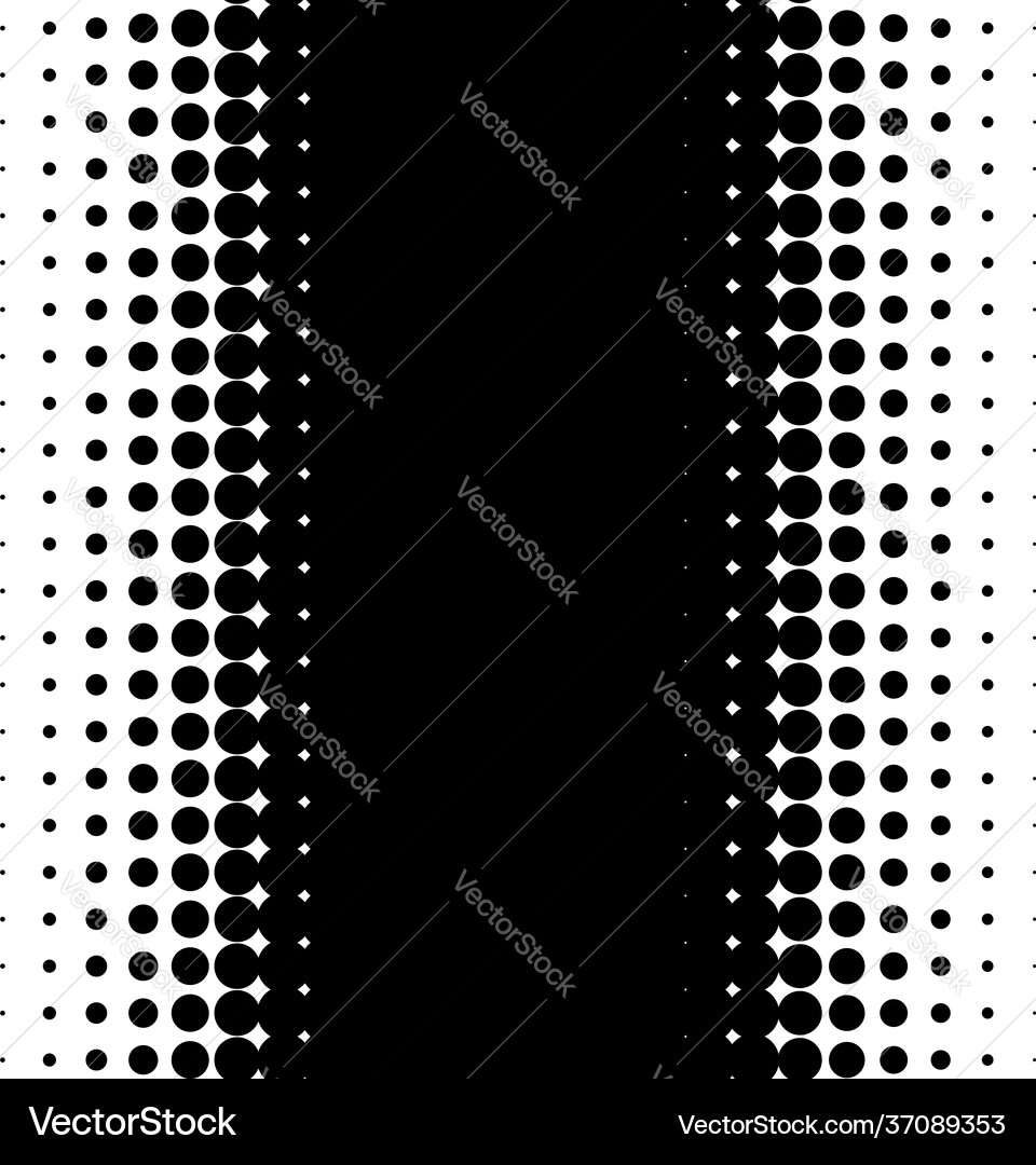 Linear halftone screentone dots circles pattern Vector Image