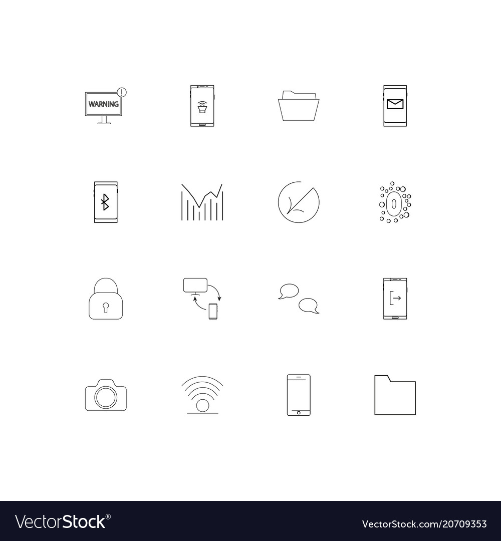 Network and database simple linear icons set