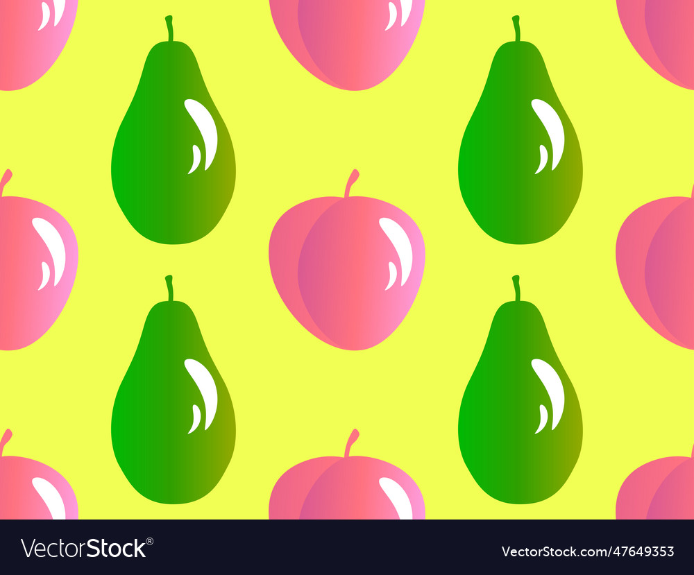 Peaches and whole papaya seamless pattern fruit Vector Image