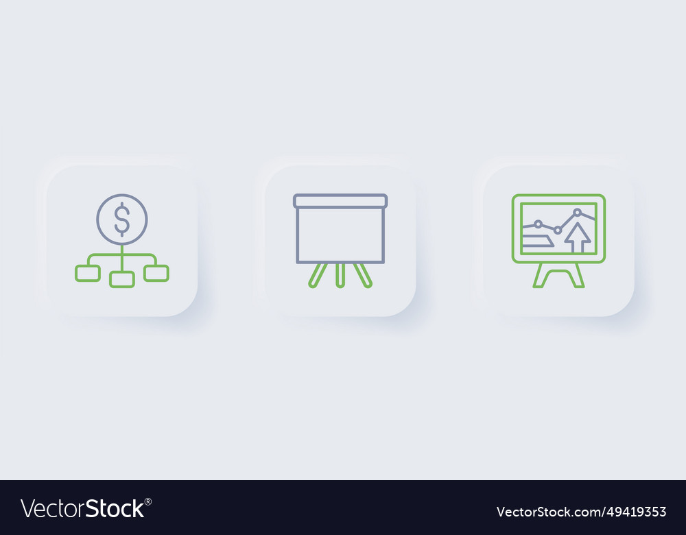 Set line monitor with graph chart chalkboard vector image Set line monitor with graph chart chalkboard