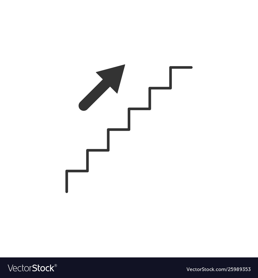 Stairs upstairs line icon simple modern flat Vector Image