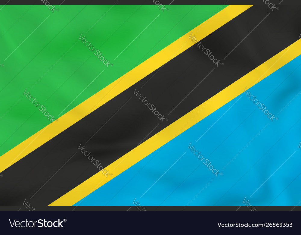 Tanzania waving flag national flag Royalty Free Vector Image