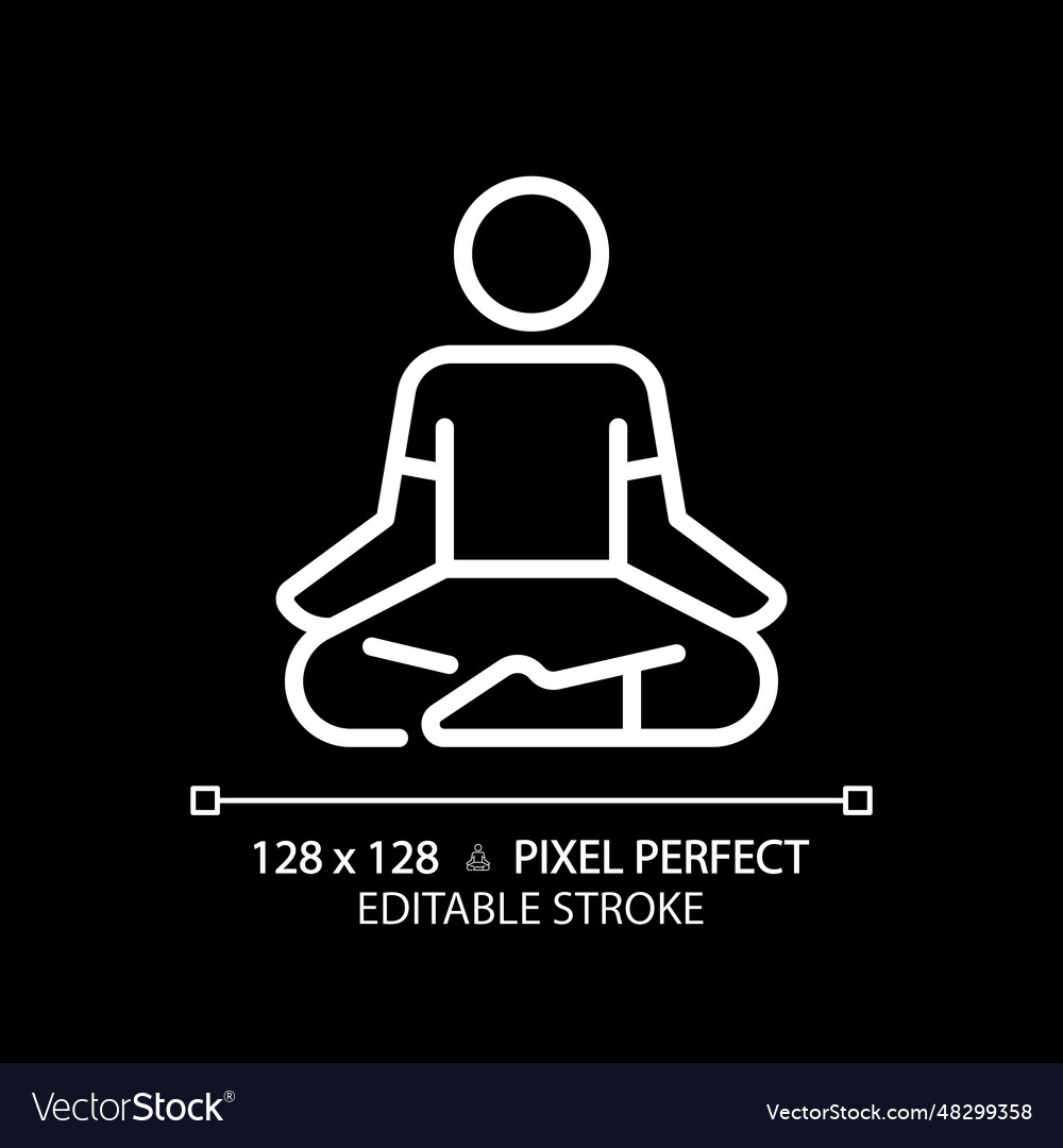 2d customizable lotus position white linear icon vector image 2d customizable lotus position white linear icon