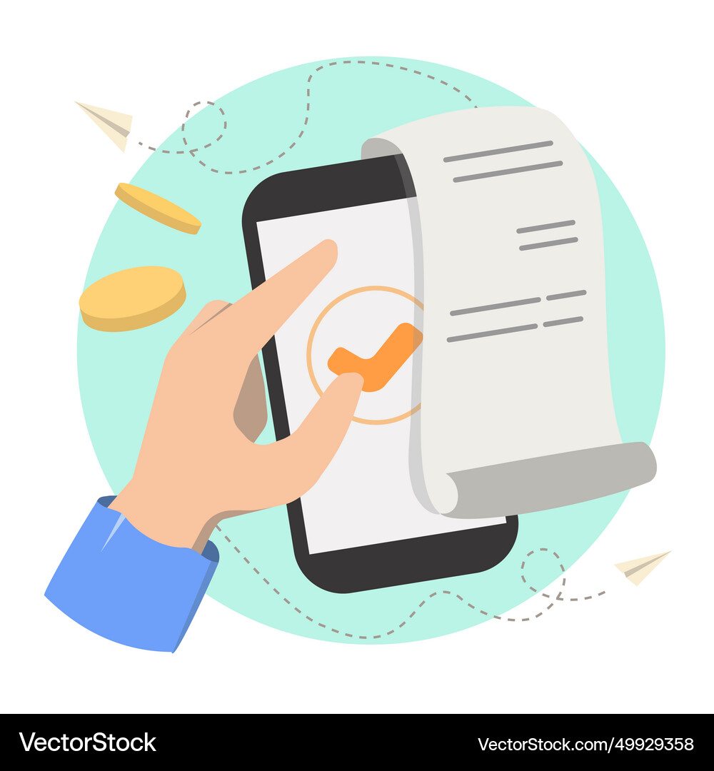 Bill payment transaction on the smartphone mobile Vector Image