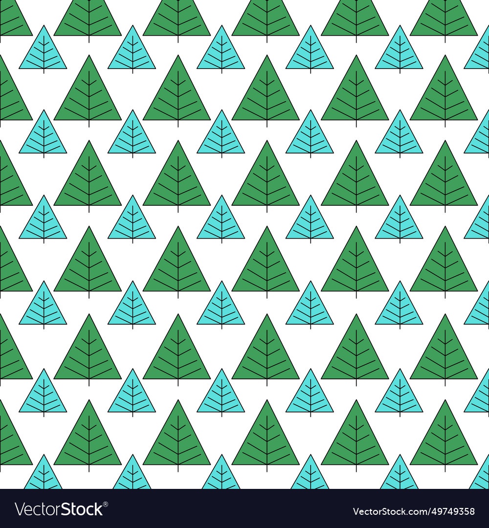 Blue green simple christmas trees pattern