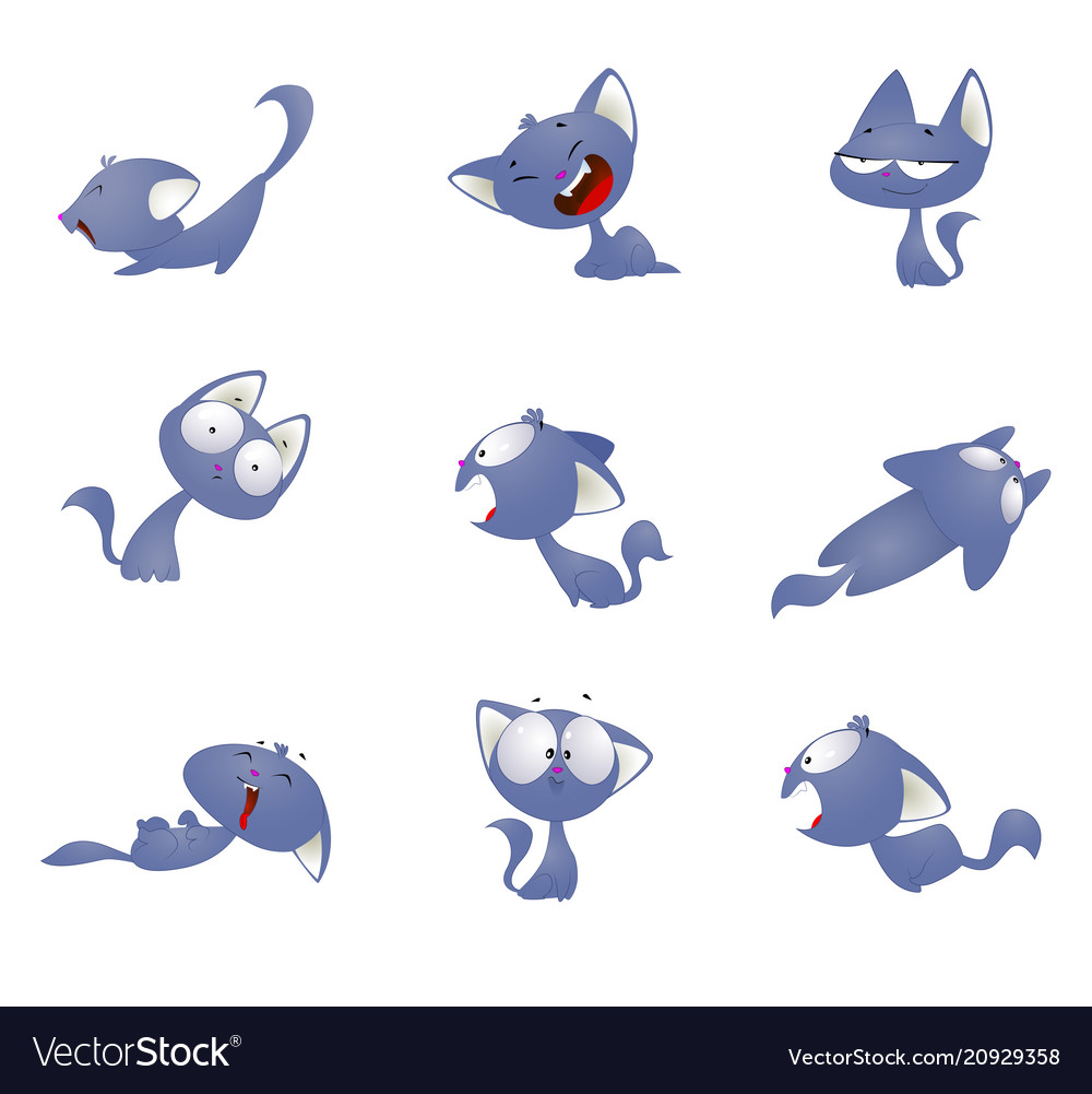 Cute Cartoon Cats Set