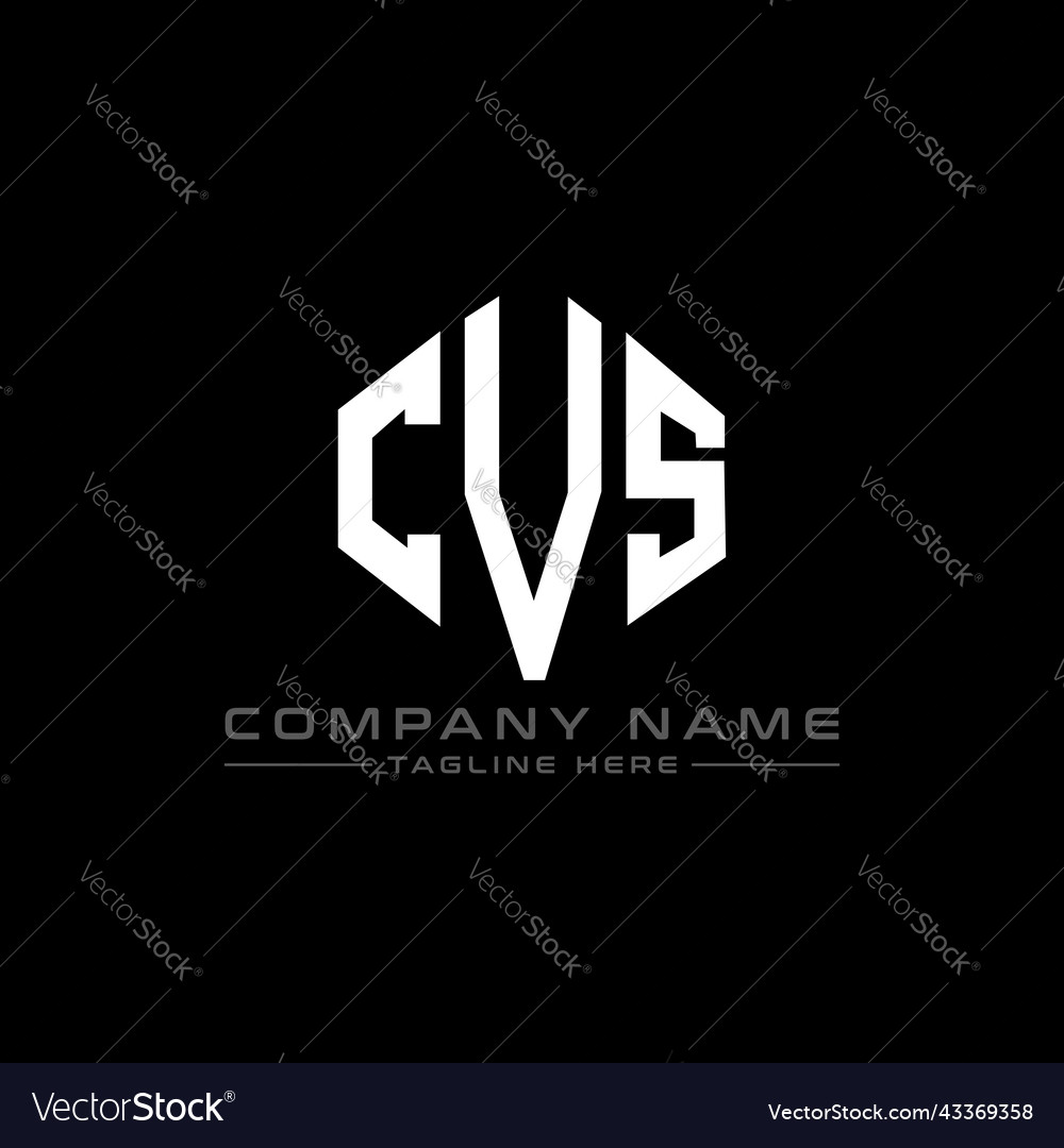 Cvs letter logo design with polygon shape Vector Image