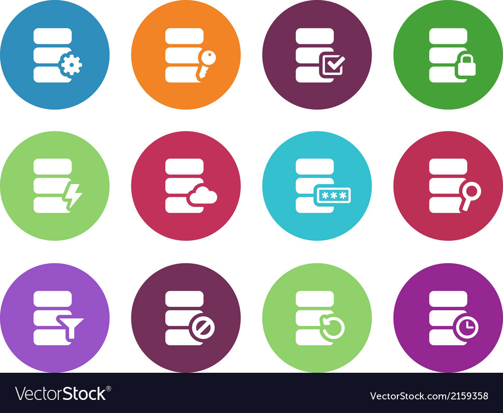 Database Circle Icons