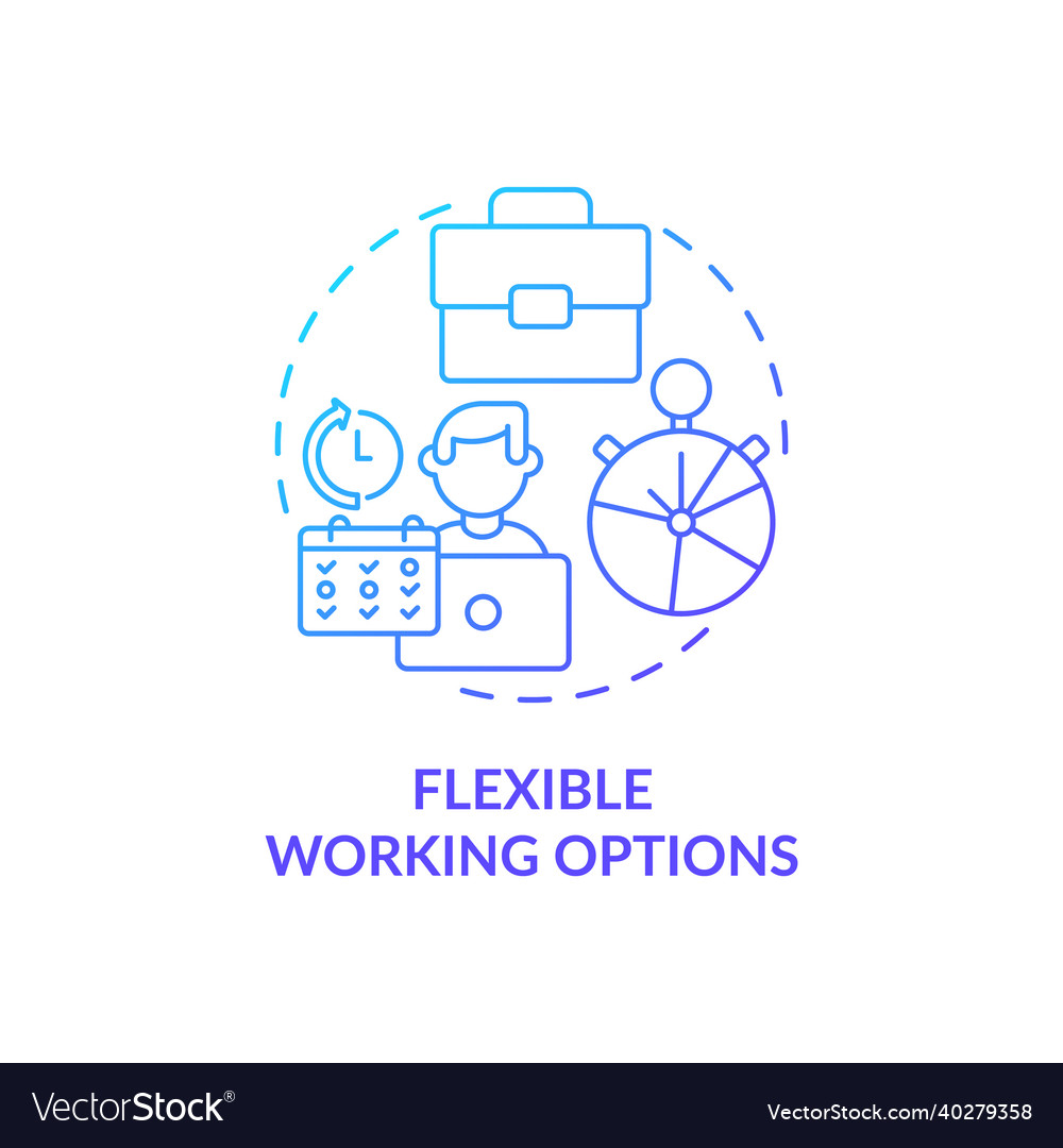 Flexible working options blue gradient concept