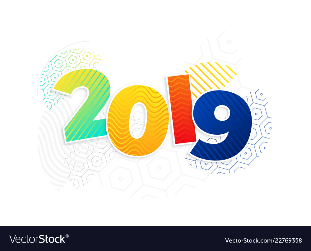 Funky memphis style 2019 new year background