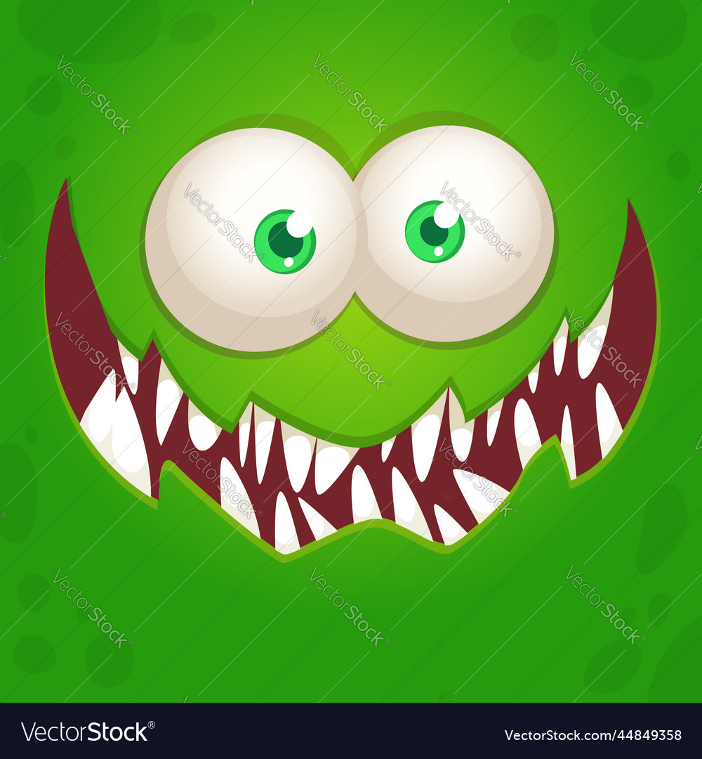 Funny cartoon monster character face expression Vector Image