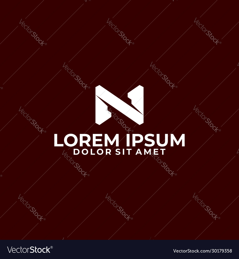 Initial letter n logo template with modern cut