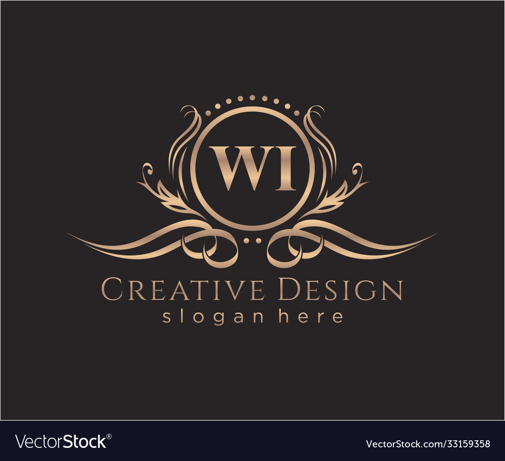 Initial wi beauty monogram and elegant logo design