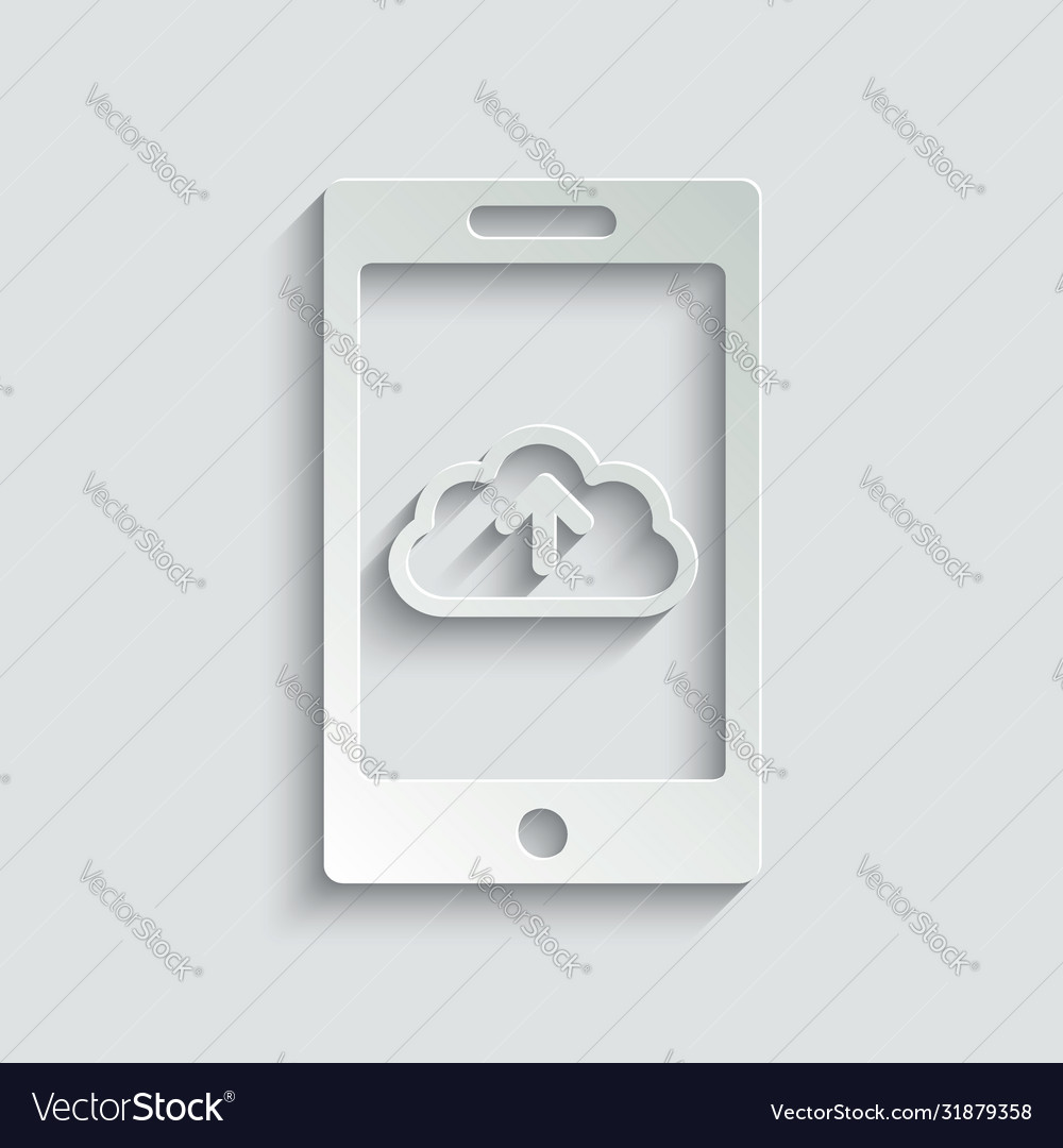 Mobile phone icon with upload