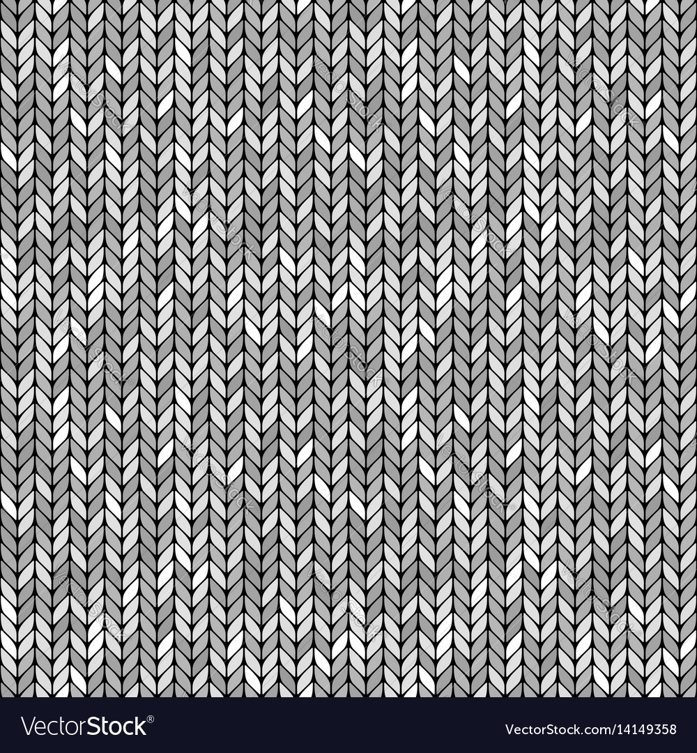 Monochrome knitted seamless background pattern Vector Image