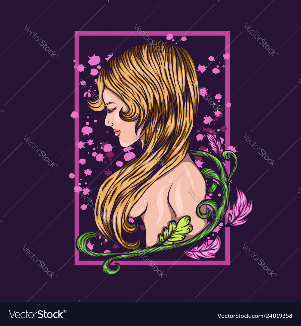 Naked Girl Flower Royalty Free Vector Image Vectorstock