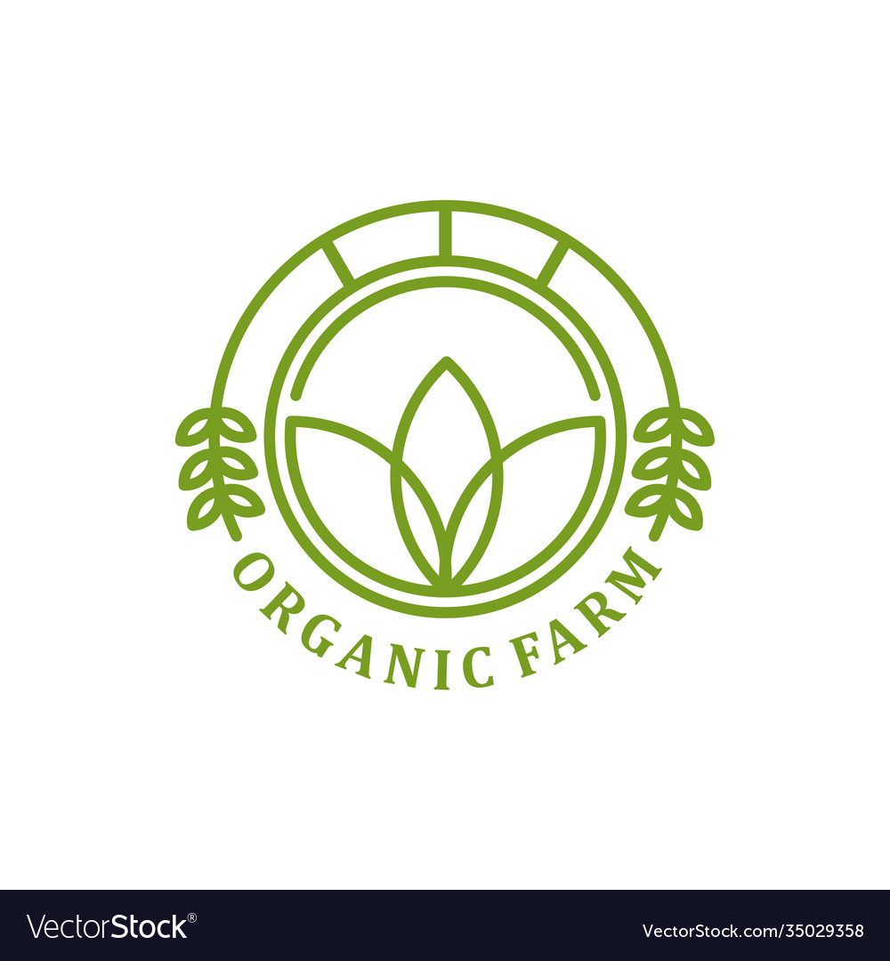 Organic farming logo design - eco nature green Vector Image