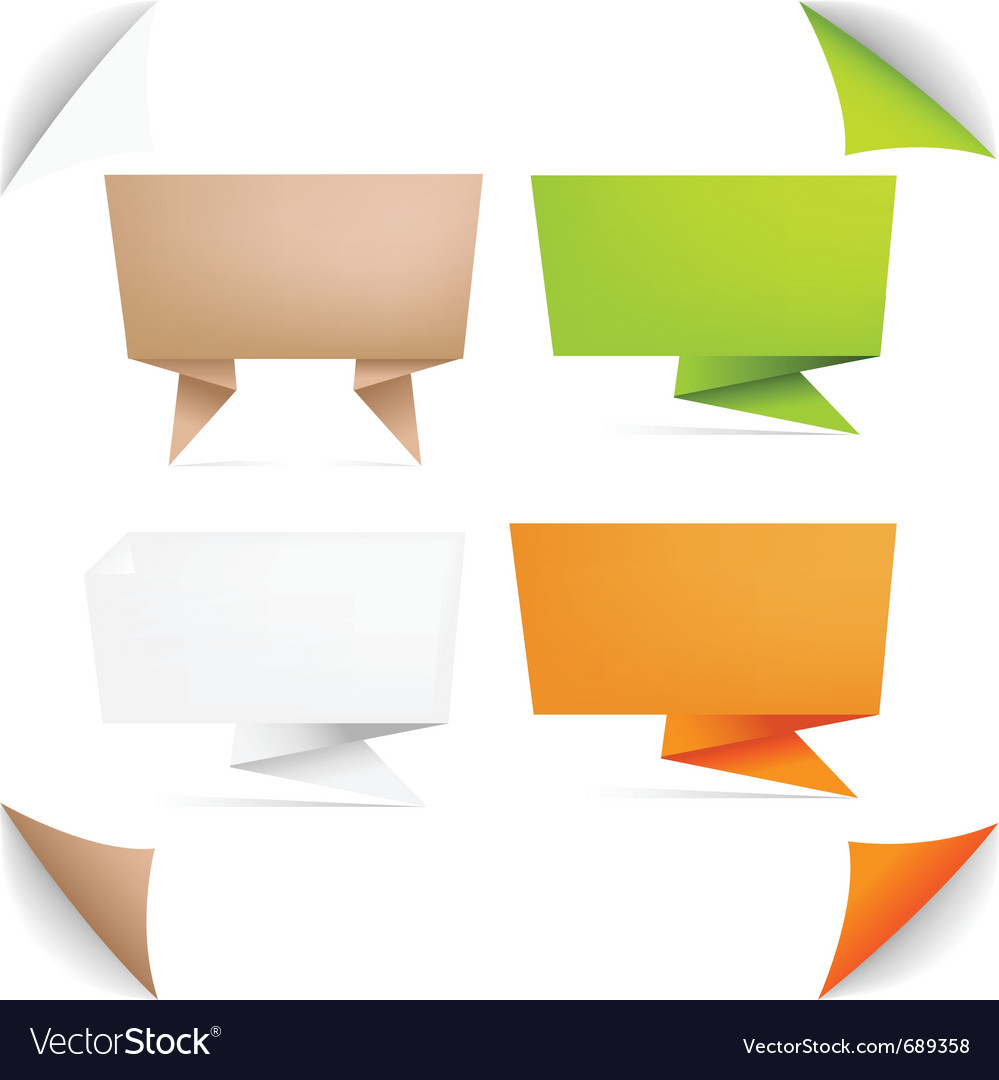 Origami Paper Banner Royalty Free Vector Image
